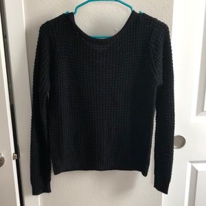 Long sleeve black knit sweater